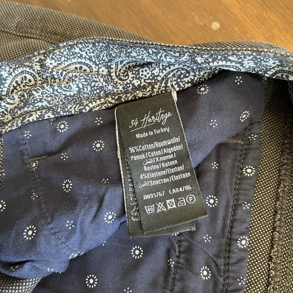 34 Heritage Courage Pants Mens Size 35x34 Heather Grey Relaxed Straight Pants - Picture 9 of 16